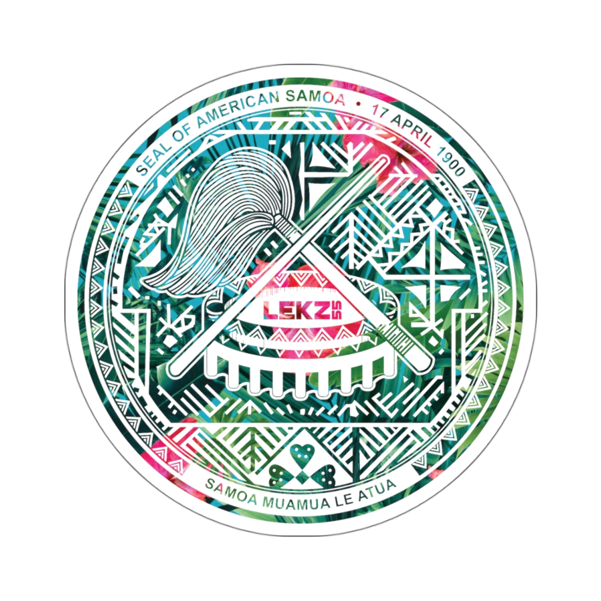 FLOWER SEAL American Samoa Kiss-Cut Stickers