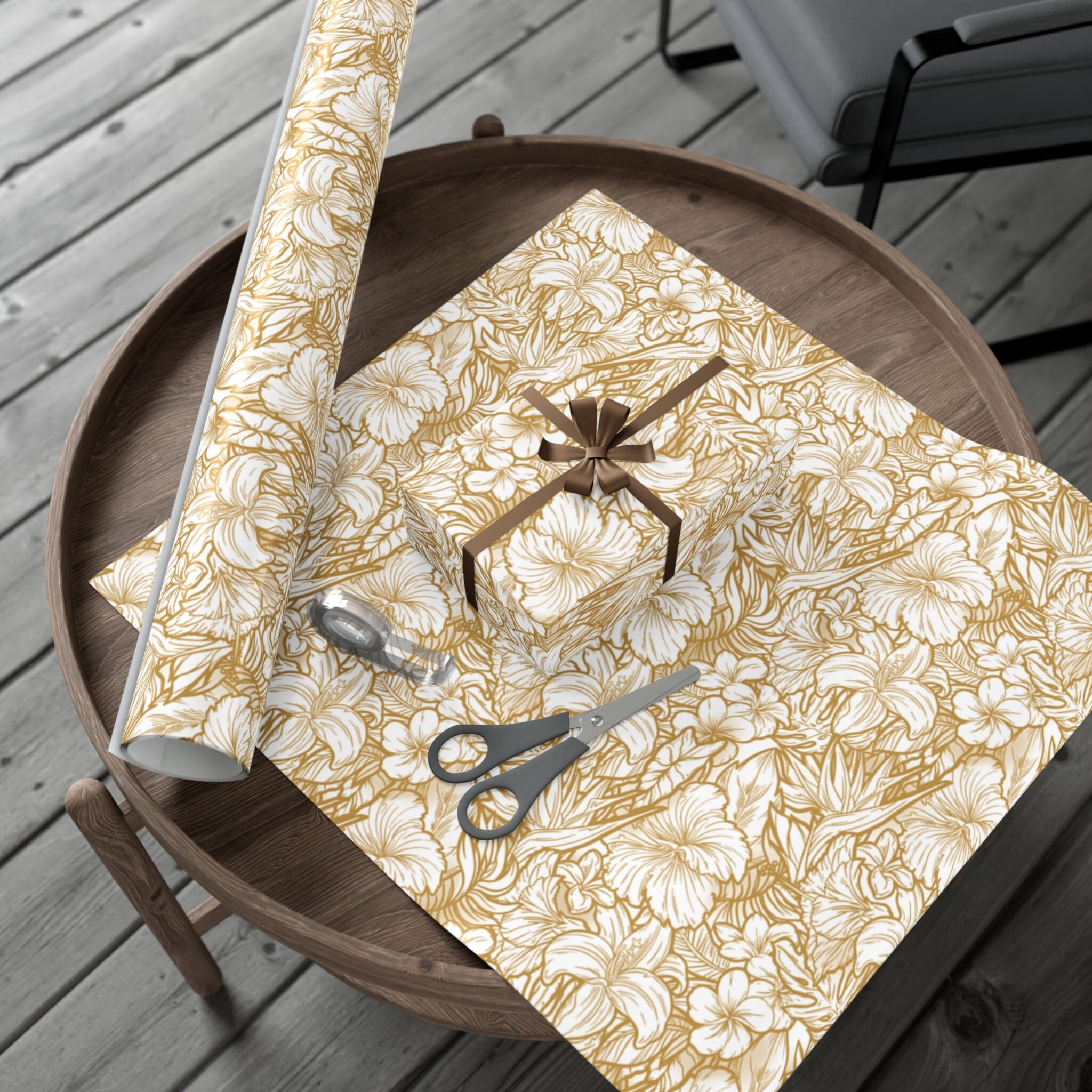 MATALASI Polynesian Gift Wrap Papers Home Decor Printify 30" x 144" Satin