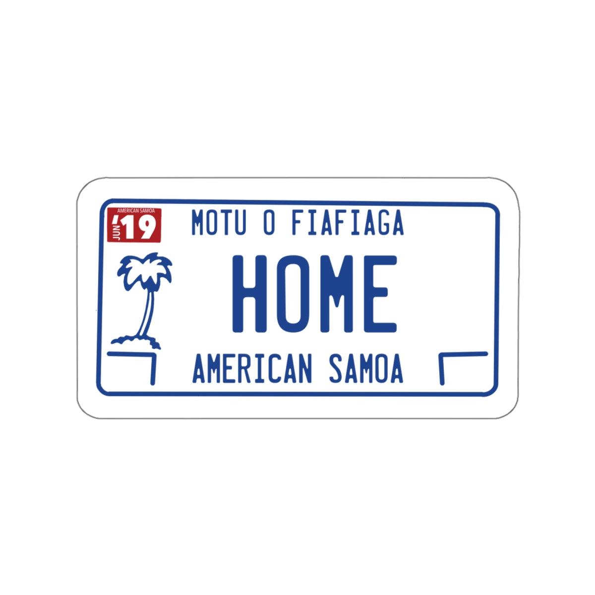 LICENSE PLATE AMSAMOA Kiss-Cut Stickers