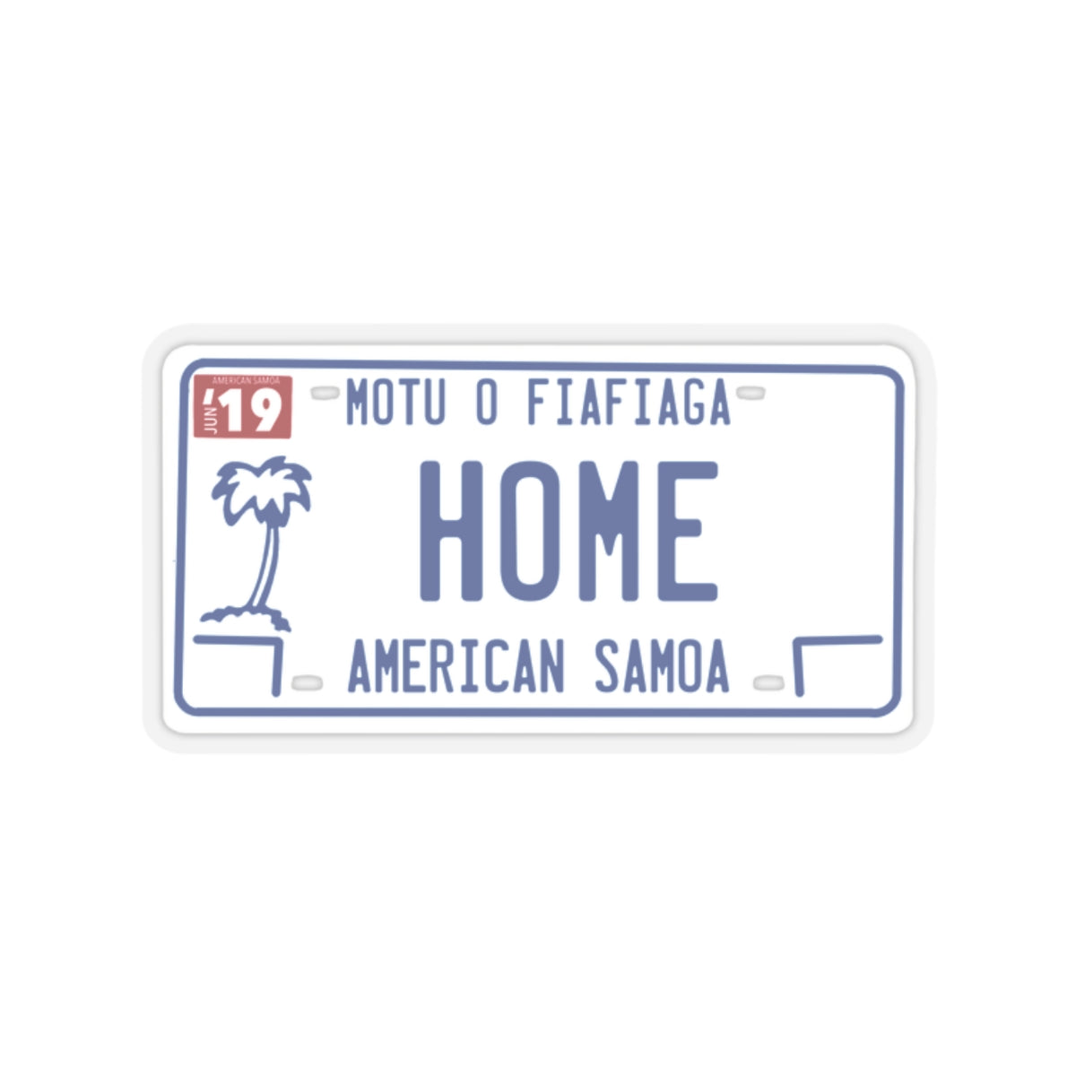 LICENSE PLATE AMSAMOA Kiss-Cut Stickers
