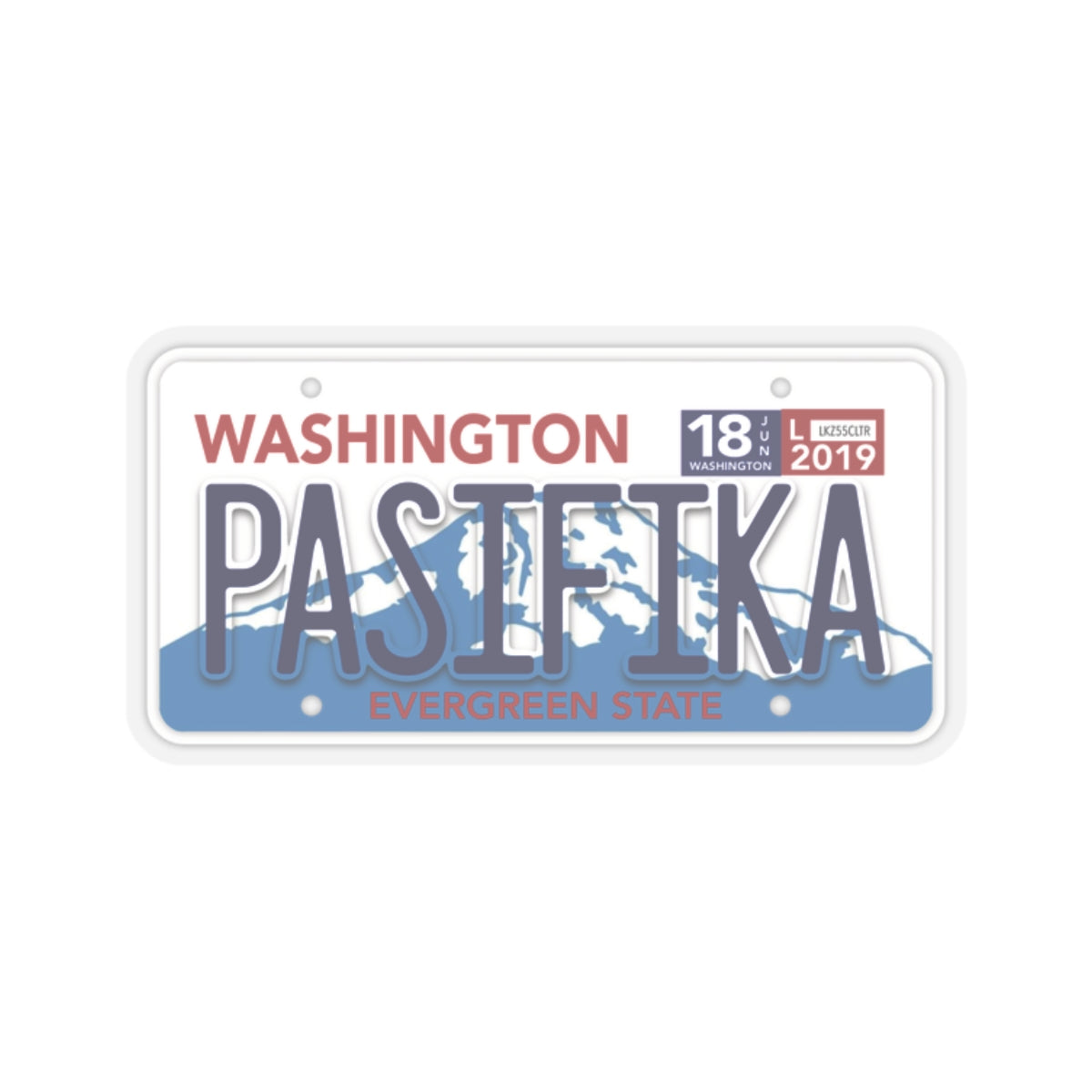 LICENSE PLATE WASHINGTON Kiss-Cut Stickers