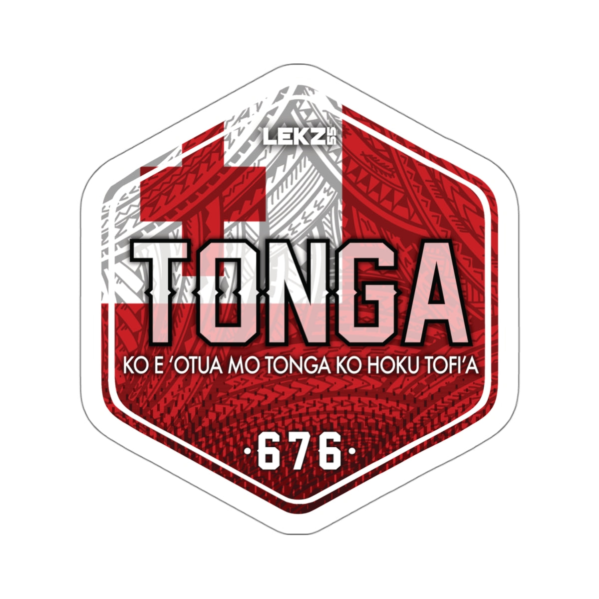 FLAG BADGE Tonga Kiss-Cut Stickers