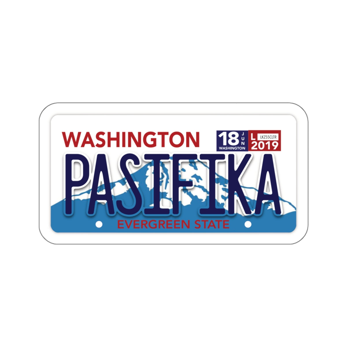 LICENSE PLATE WASHINGTON Kiss-Cut Stickers