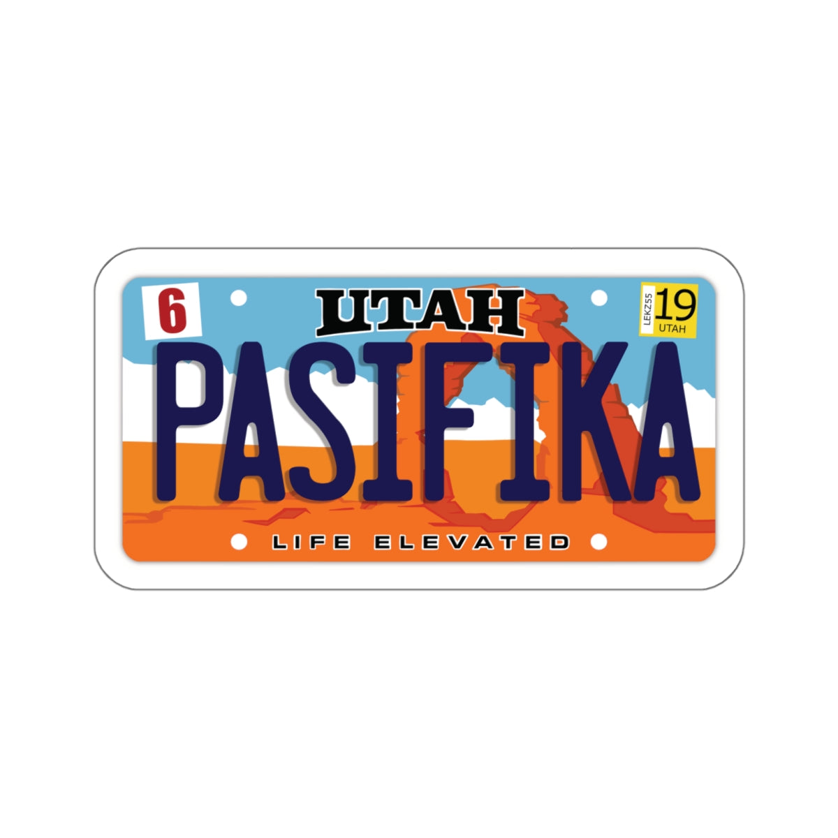 LICENSE PLATE UTAH  Kiss-Cut Stickers