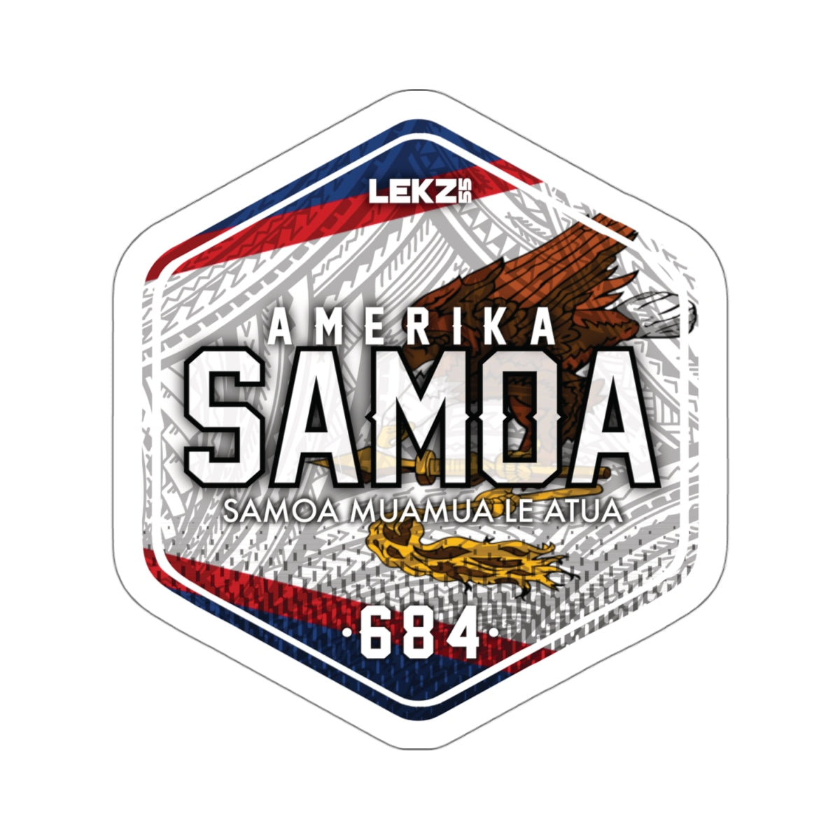 FLAG BADGE American Samoa Kiss-Cut Stickers