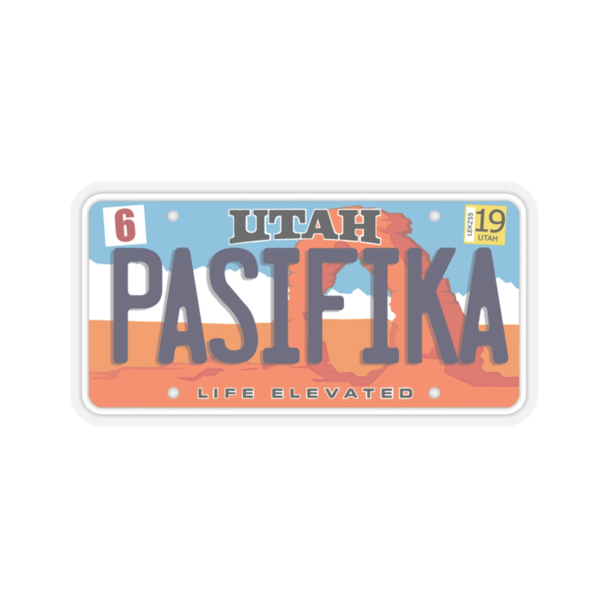 LICENSE PLATE UTAH  Kiss-Cut Stickers